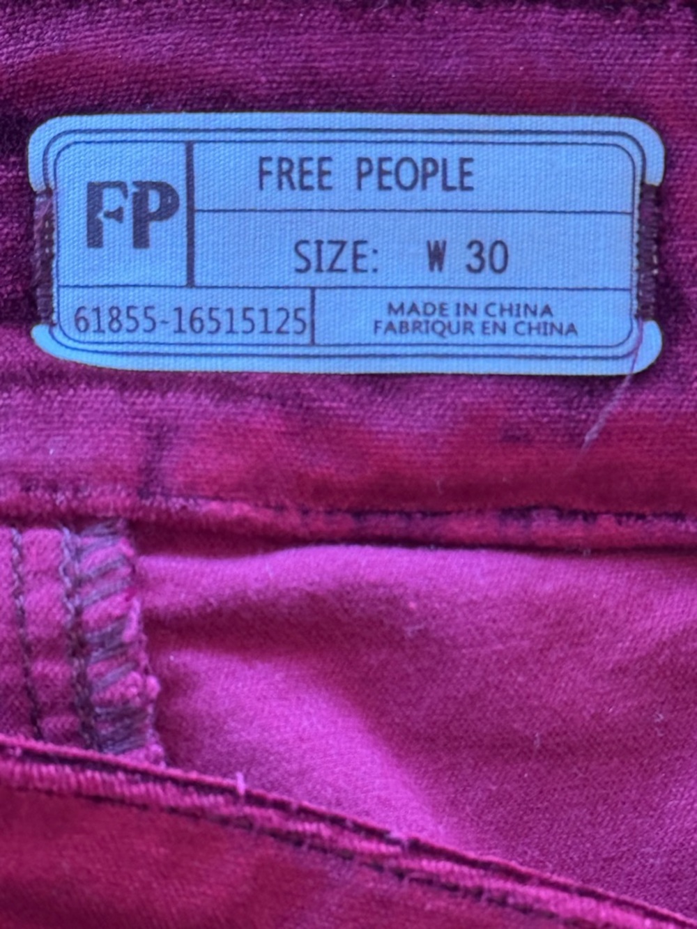 Free People Velvet Mini Skirt - Wine Red - Picture 4 of 5